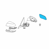 OEM 2013 BMW ActiveHybrid 3 Mirror Glass, Heated, Plane, Left Diagram - 51-16-7-285-009