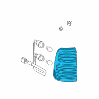 OEM 2001 Lexus LX470 Lens & Body, Rear Combination Lamp, RH Diagram - 81551-60590