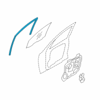 OEM 2012 Hyundai Santa Fe Run-Front Door Window Glass LH Diagram - 82530-0W000