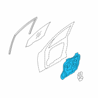 OEM Hyundai Santa Fe Front Left-Hand Door Module Panel Assembly Diagram - 82471-0W000