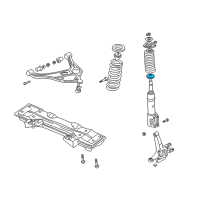 OEM 2002 Chevrolet Tracker Retainer, Front Suspension Strut Diagram - 96068508