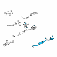 OEM GMC Acadia Muffler Asm-Exhaust Rear (W/ Exhaust Pipe) Diagram - 23165043