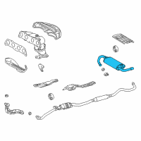 OEM 2004 Pontiac Vibe Muffler & Pipe Diagram - 88969131