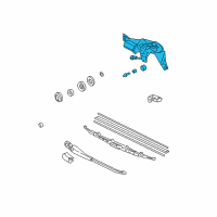 OEM Honda Pilot Motor Assembly, Rear Windshield Wiper Diagram - 76700-S9V-A02