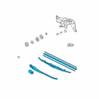 OEM 2003 Honda Pilot Arm & Blade, Rear Windshield Wiper (350Mm) Diagram - 76740-S9V-A01