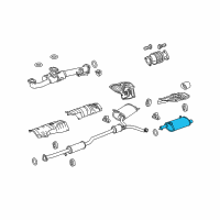 OEM Honda Accord Crosstour Muffler, Driver Side Exhuast Diagram - 18305-TP6-A02