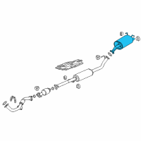 OEM 2015 Honda CR-V Silencer Complete, Exhaust Diagram - 18307-T1W-A01