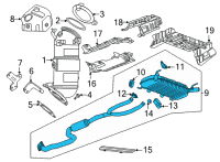 OEM 2020 Cadillac CT4 Muffler & Pipe Diagram - 84800684