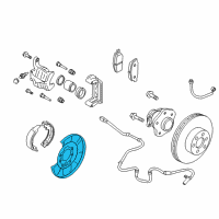 OEM Nissan Rogue Select Plate Assembly-Back Rear Brake LH Diagram - 44030-CY01B