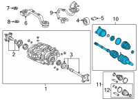 OEM 2022 Toyota Prius AWD-e Axle Shaft Assembly Diagram - 42340-47010