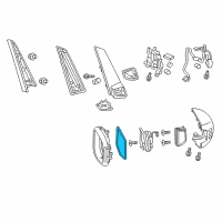 OEM 2013 Honda Odyssey Mirror Sub-Assembly, Passenger Side (Heated) Diagram - 76203-TK8-A11