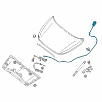 OEM 2018 Infiniti QX60 Hood Lock Control Cable Assembly Diagram - 65621-3JA1A