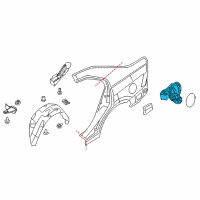 OEM Mercury Filler Pocket Diagram - 9E5Z-5427936-A