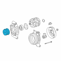 OEM 2022 Lexus RC F Pulley, Alternator W/Clutch Diagram - 27415-38010