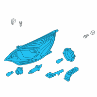 OEM 2015 Kia Rio Passenger Side Headlight Assembly Diagram - 921021W100