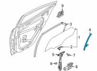 OEM Hyundai Ioniq 5 CHANNEL ASSY-REAR DOOR REAR, LH Diagram - 83550-GI000