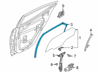 OEM 2022 Hyundai Ioniq 5 RUN-RR DR WINDOW GLASS, LH Diagram - 83530-GI000