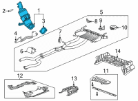 OEM Cadillac CT5 Converter & Pipe Diagram - 12708845