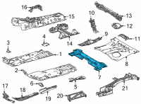 OEM 2020 Toyota Highlander Center Floor Pan Diagram - 58202-0E100
