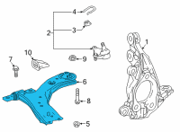 OEM 2021 Toyota Highlander Lower Control Arm Diagram - 48068-0E070