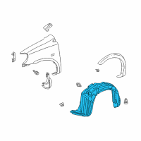 OEM 2003 Toyota Echo Fender Liner Diagram - 53875-52012