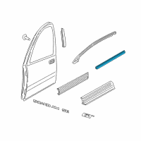 OEM 2003 Pontiac Grand Am Sealing Strip Asm-Front Side Door Window Outer *Black Diagram - 22682292