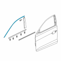 OEM 2020 Acura ILX Molding Assembly, Right Front Door Sash Diagram - 72425-TX6-A01