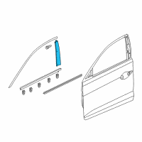 OEM 2014 Acura ILX Garnish, Right Front Door Sash Diagram - 72430-TX6-A01