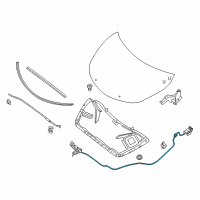 OEM 2014 Nissan Altima Cable Hood Lock Diagram - 65621-3TA0A