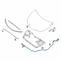 OEM 2013 Nissan Altima Cable Hood Lock Diagram - 65621-3TA0A