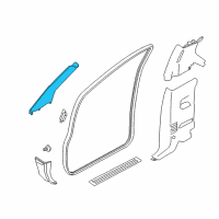 OEM 2021 Nissan Titan Garnish Assy-Front Pillar, RH Diagram - 76911-9FU1B