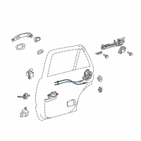 OEM Lexus LX570 Cable Assy, Rear Door Inside Locking Diagram - 69770-60050