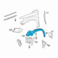 OEM 2021 Toyota Tundra Fender Liner Diagram - 53876-0C070