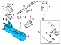 OEM 2021 Nissan Versa Box Assy-Console, Front Floor Diagram - 96910-5RL0A