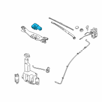 OEM Hyundai Equus Windshield Wiper Motor & Crank Arm Assembly Diagram - 98110-3M000
