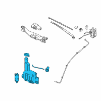 OEM 2016 Hyundai Equus Windshield Washer Reservoir Assembly Diagram - 98611-3N000