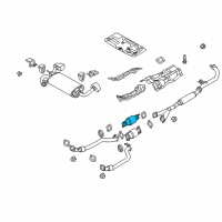 OEM 2016 Hyundai Genesis Coupe Catalytic Converter Assembly, Right Diagram - 28950-3CKF0