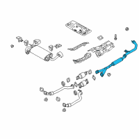 OEM 2011 Hyundai Genesis Coupe Center Exhaust Pipe Diagram - 28650-2M110