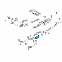 OEM 2014 Hyundai Genesis Coupe Catalytic Converter Assembly, Left Diagram - 28950-3CKE0