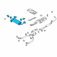 OEM 2010 Hyundai Genesis Coupe Main Muffler Assembly Diagram - 28700-2M110