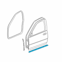 OEM 2002 Cadillac Seville Weatherstrip-Front Side Door Lower Diagram - 25641829