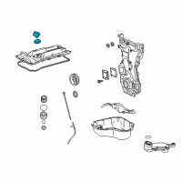 OEM 2010 Lexus RX350 Cap Assy, Oil Filter Diagram - 12180-0P021