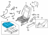 OEM 2022 Nissan Frontier PAD ASSY-CUSHION, FRONT SEAT LH Diagram - 87361-9BU6D