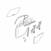 OEM 2003 Pontiac Grand Am Rear Side Door Window Regulator Assembly Diagram - 22730703