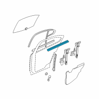 OEM 2001 Oldsmobile Alero Sealing Strip-Rear Side Door Window Inner Diagram - 22711077