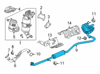 OEM Honda Civic MUFFLER, EX Diagram - 18307-T49-A01