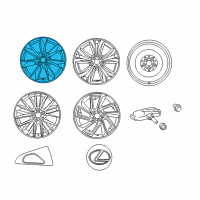 OEM 2020 Lexus RX450h Wheel, Disc Chrome P Diagram - 4261A-0E160