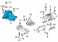 OEM 2021 Buick Envision Side Transmission Mount Diagram - 84356456