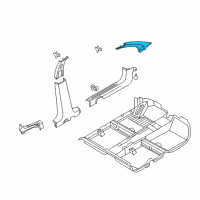 OEM Chevrolet Aveo Weatherstrip Pillar Trim Diagram - 96650210