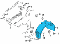 OEM 2021 BMW M235i xDrive Gran Coupe COVER FOR WHEELHOUSING, FRON Diagram - 51-71-7-436-637